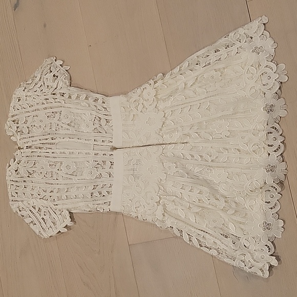 NWT Self-Portrait Floral Lace Tiered Mini Dress - Picture 6 of 6